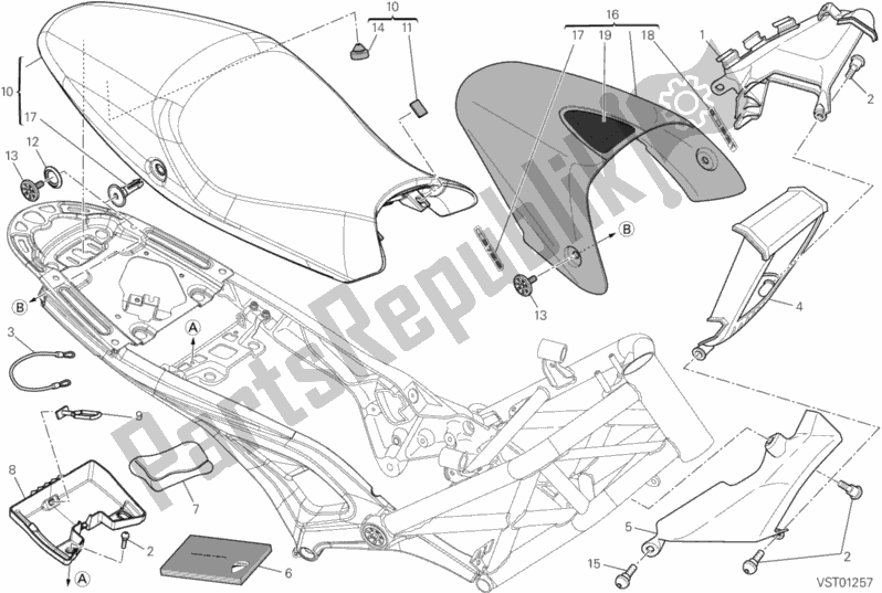 Alle onderdelen voor de Stoel van de Ducati Monster 795 ABS Thailand 2014